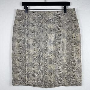 Spiegel Leather Snake Print Skirt Size 14